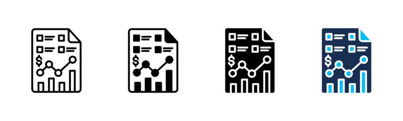 Budget Planning icon sheet multiple style collection