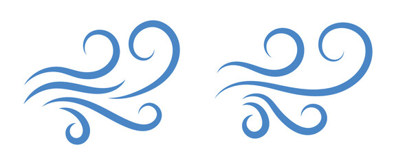 Set of hand draw wind line with doodle style. Wind hand drawn swirl doodle sketch element set. Air wave motion line, wind storm hand drawing, hand drawn gust weather effect. Vector illustration.