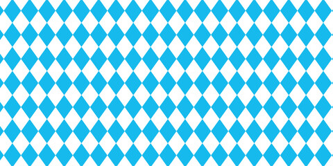 Bavarian Oktoberfest seamless pattern with blue and white rhombus Flag of Bavaria Oktoberfest blue checkered background Wallpaper Vector old diamonds background