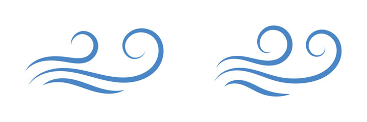 Set of hand draw wind line with doodle style. Wind hand drawn swirl doodle sketch element set. Air wave motion line, wind storm hand drawing, hand drawn gust weather effect. Vector illustration.