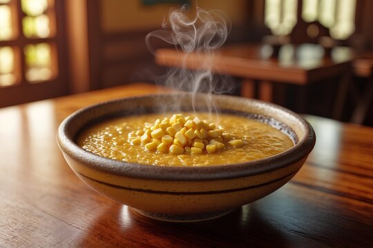 Mingau de Milho &ndash; Angolan Food Staple Blending Simplicity and Warmth, This Velvety Corn Porridge Offers a Taste of Angola&rsquo;s Homestyle Nourishment and Generational Recipes