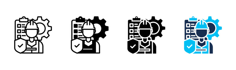 Contractor icon sheet multiple style collection