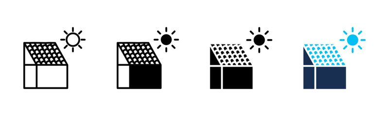 Roofing icon sheet multiple style collection