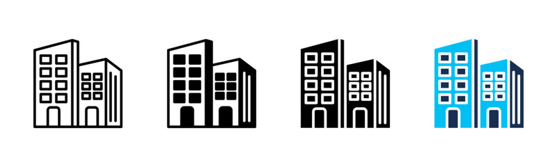 Apartment icon sheet multiple style collection