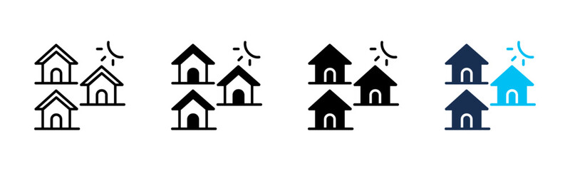 Residence icon sheet multiple style collection