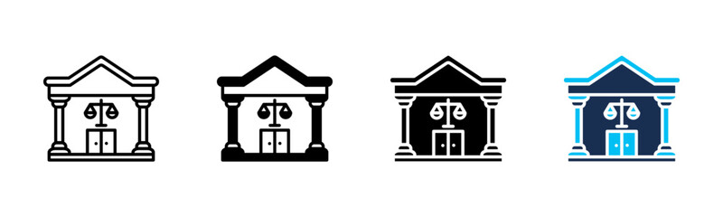 Courthouse icon sheet multiple style collection