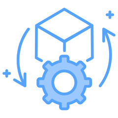 Inventory Optimization Blue Icon