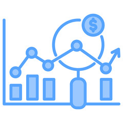 Budgeting And Forecasting Blue Icon