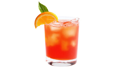 High-Resolution Isolated Image of Colorful Summer Fruit Mocktails in Transparent Glasses with Ice, Citrus Slices, and Mint Garnish on Transparent Background. Generated AI.