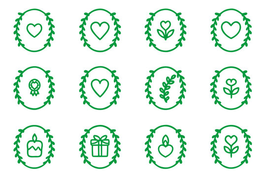 Hand drawn watercolor wedding oval frame design with delicate floral accents and artistic brushstrokes for invitations and decor