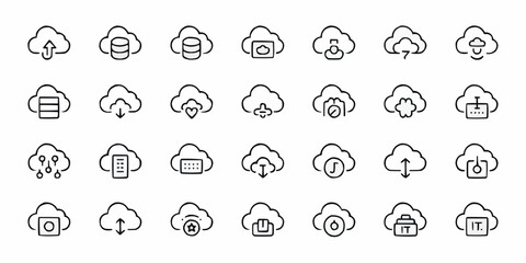 Obraz premium Set of 50 Simple Line Icons Illustrating Various Concepts and Themes
