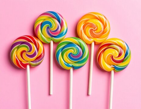 colorful lollipop on black background
