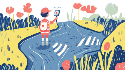 hand drawn watercolor painting