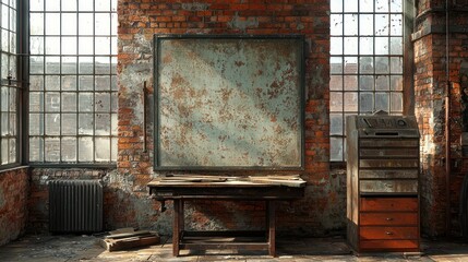 An abandoned artisan workshop with rustic tools