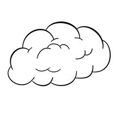 Hand drawn cloud sketch style cloud Simple outline  sketch style