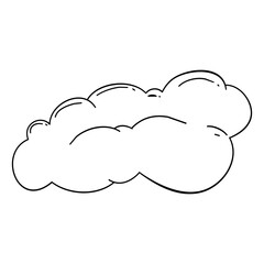 Hand drawn cloud sketch style cloud Simple outline Isolated monochrome illustration