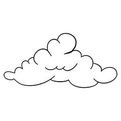 Hand drawn cloud Cloudscape drawing. cloud Simple outline scribble draw