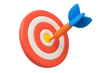 Colorful Dartboard with Precision Hit on Bullseye – 3D Illustration