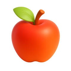 3D red apple isolated on white