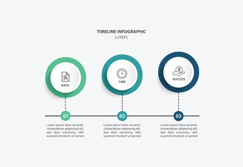 3 step infographic design. schedule concept with paper layout. can be used for workflow illustration
