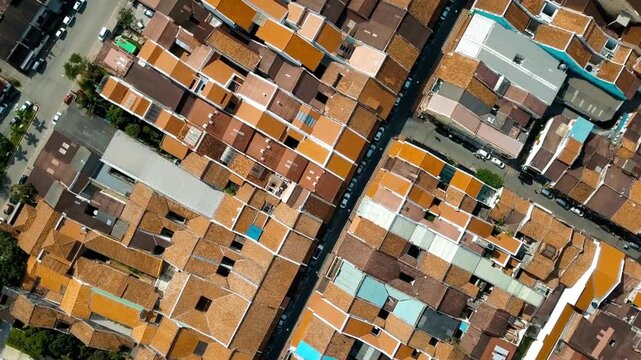 Aerial view of the urban architecture in kandy, sri lanka