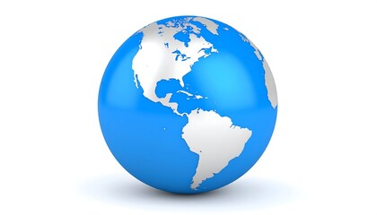 Fototapeta premium Blue Earth Globe with Global View.