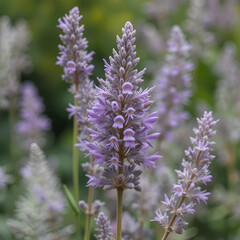 Fototapeta premium Ash Plant or Barometer Brush, Purple Sage
