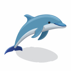 Fototapeta premium Illustration of a Delightful Dolphin Leaping with Joyful Energy Against a Clean Background