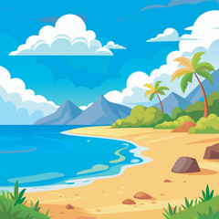 tropical island with palm trees