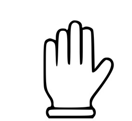 Obraz premium Simple black outline drawing of a gloved hand.