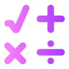 Obraz premium mathematics symbol gradient icon