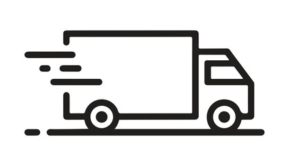 Fast delivery truck icon line style vector