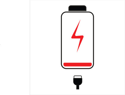 red alert battery low icon
