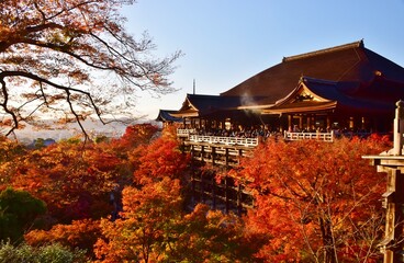 秋の清水寺・夕景