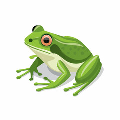 Obraz premium Illustration of a bright green frog with distinct details, cartoonish animal illustration