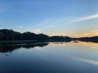 sunset over the river