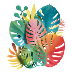 Colorful Palm Frond Design