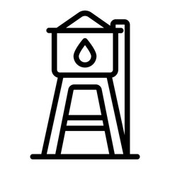 Water Tower line icon