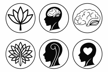 Collection of mind and spiritual icons
