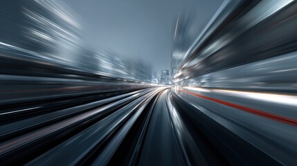 Blurry city street at high speed