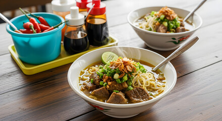 Delicious Soto Mie Bogor Indonesian Noodle Soup Culinary Delight