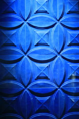 Blue Geographic Background with Floral Shapes