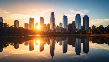 Sunrise Cityscape Reflection