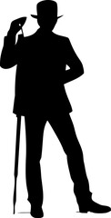 Gentleman standing pose silhouette