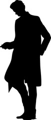 Gentleman standing pose silhouette
