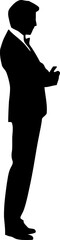 Gentleman standing pose silhouette