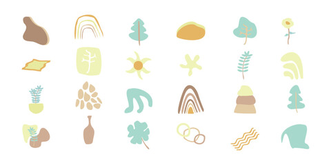 set of element aesthetic logo vector template