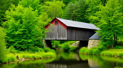 Power House Covered Bridge*, Johnson, Vermont USA