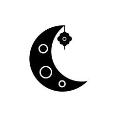 A cute cartoon vector illustration of a smiling blue fish yin yang symbol on a split black and white background