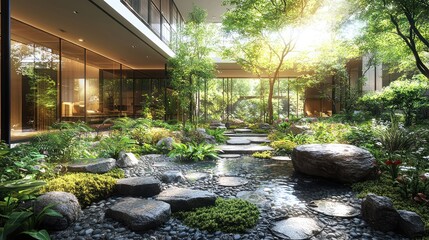 Modern architecture garden design